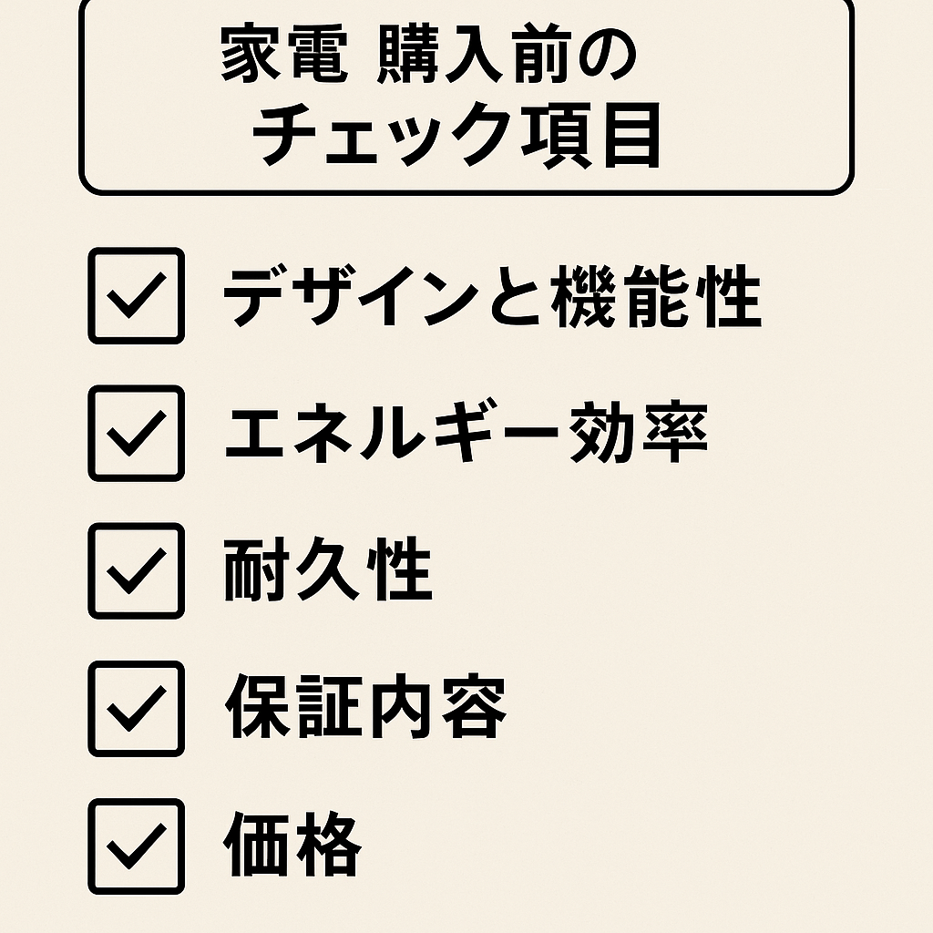 家電購入チェックリスト、40代男性向けの選び方