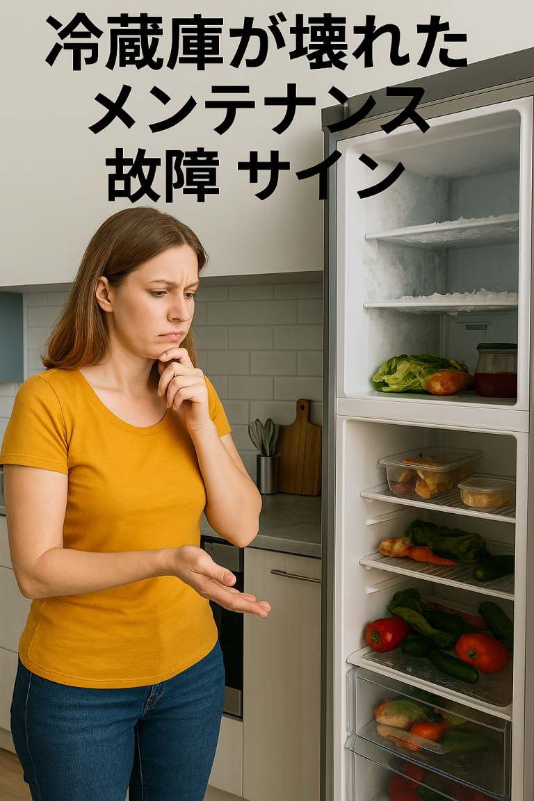 冷蔵庫の温度設定や霜取りなどをチェックしている主婦