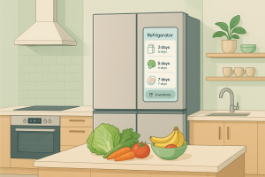 健康的な食材が並べられた冷蔵庫の中