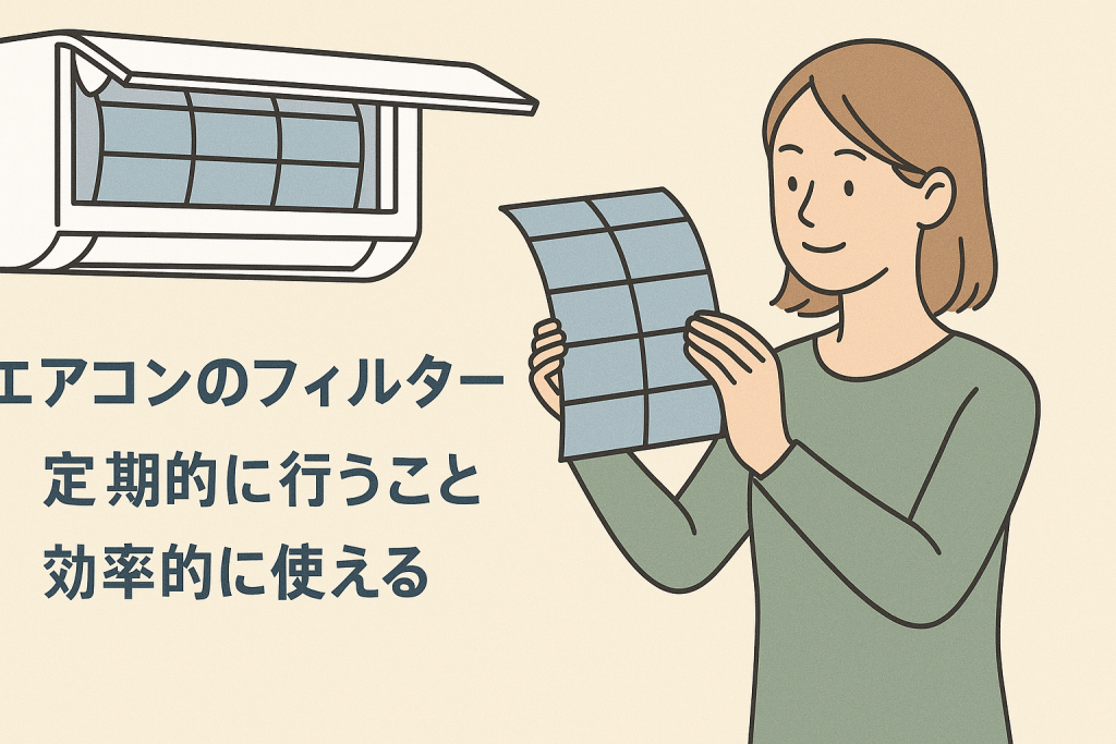 エアコンのフィルター掃除を定期的に行うことで効率的に使える